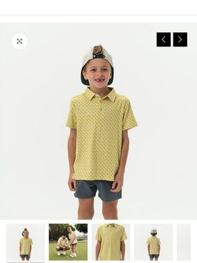 BURLEBO Yellow Geo-Print Polo for Kids